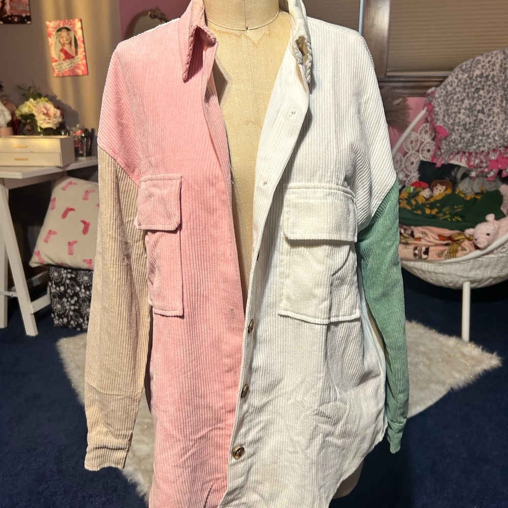 Colorblock Corduroy Jacket